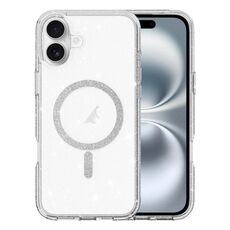Per iPhone 16 Custodia per telefono MagSafe con polvere glitterata trasparente (trasparente)