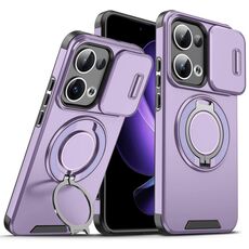 Per OPPO Reno13 5G Custodia per telefono con supporto ad anello scorrevole globale Camshield (viola)