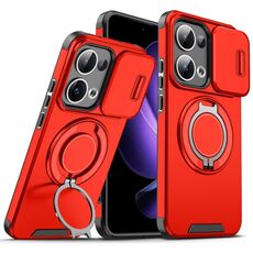 Per OPPO Reno13 5G Custodia per telefono con supporto ad anello scorrevole globale Camshield (rosso)