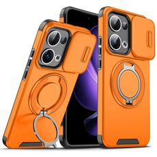 Per OPPO Reno13 5G Custodia per telefono con supporto ad anello scorrevole globale Camshield (arancione)