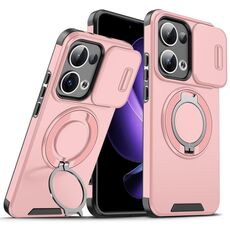 Per OPPO Reno13 5G Custodia per telefono con supporto ad anello scorrevole globale Camshield (rosa)