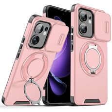 Per OPPO Reno13 F 5G Custodia per telefono con supporto ad anello scorrevole Camshield (rosa)