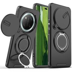 Per Honor X60 Pro Custodia per telefono con supporto ad anello scorrevole Camshield (nero)