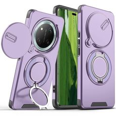 Per Honor X60 Pro Custodia per telefono con supporto ad anello scorrevole Camshield (viola)