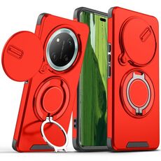 Per Honor X60 Pro Custodia per telefono con supporto ad anello scorrevole Camshield (rosso)