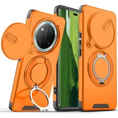 Per Honor X60 Pro Custodia per telefono con supporto ad anello scorrevole Camshield (arancione)