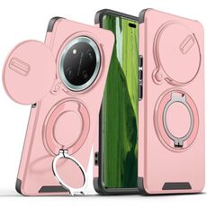 Per Honor X60 Pro Custodia per telefono con supporto ad anello scorrevole Camshield (rosa)