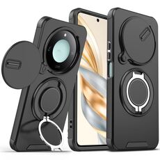 Per Honor X60 Custodia per telefono con supporto ad anello scorrevole Camshield (nero)