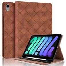 Per iPad mini 6 / mini 2024 Custodia per tablet intelligente in pelle goffrata a rombo (marrone)