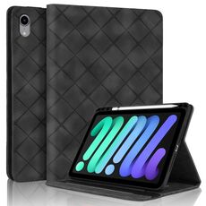 Per iPad mini 6 / mini 2024 Custodia per tablet intelligente in pelle goffrata a rombo (nera)