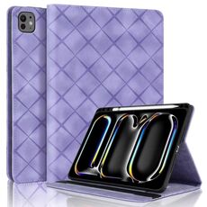 Per iPad Pro 11 2024 Custodia per tablet intelligente in pelle goffrata a rombo (viola)