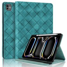 Per iPad Pro 11 2024 Custodia per tablet intelligente in pelle goffrata a rombo (verde)