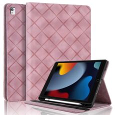 Per iPad 10.2 2021 / Air 10.5 Custodia per tablet intelligente in pelle goffrata a rombo (rosa)