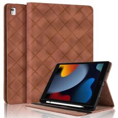 Per iPad 10.2 2021 / Air 10.5 Custodia per tablet intelligente in pelle goffrata a rombo (marrone)