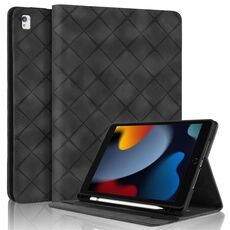 Per iPad 10.2 2021 / Air 10.5 Custodia per tablet intelligente in pelle goffrata a rombo (nero)
