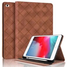 Per iPad mini 5/4/3/2/1 Custodia per tablet intelligente in pelle goffrata a rombo (marrone)