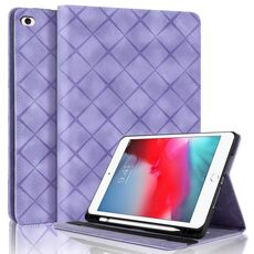 Per iPad mini 5/4/3/2/1 Custodia per tablet intelligente in pelle goffrata a rombo (viola)
