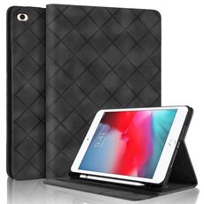 Per iPad mini 5/4/3/2/1 Custodia per tablet intelligente in pelle goffrata a rombo (nero)
