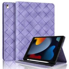 Per iPad Air / Air 2 / 9.7 2017 / 2018 Custodia per tablet intelligente in pelle goffrata a rombo (viola)