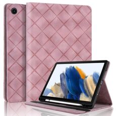 Per Samsung Galaxy Tab A8 10.5 X200 Custodia per tablet intelligente in pelle goffrata a rombo (rosa)