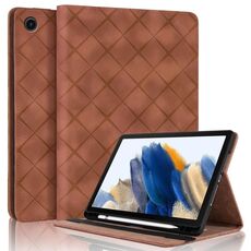 Per Samsung Galaxy Tab A8 10.5 X200 Custodia per tablet intelligente in pelle goffrata a rombo (marrone)