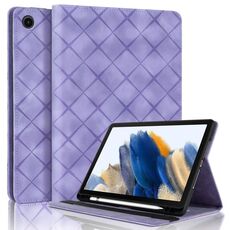 Per Samsung Galaxy Tab A8 10.5 X200 Custodia per tablet intelligente in pelle goffrata a rombo (viola)