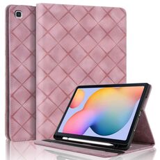 Per Samsung Galaxy Tab S6 Lite 2024 Custodia per tablet intelligente in pelle goffrata a rombo (rosa)
