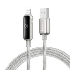Cavo di ricarica rapida Baseus Power Visualization Series Type-C a 8 pin 20 W, lunghezza cavo: 2 m (titanio)