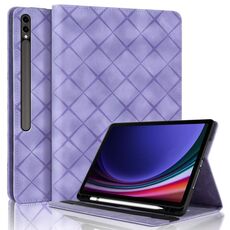 Per Samsung Galaxy Tab S10+ / S9 FE+ Custodia per tablet in pelle goffrata a rombo (viola)