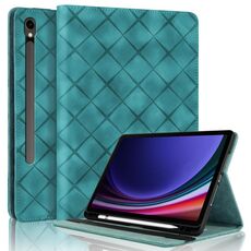 Per Samsung Galaxy Tab S10 / S9 FE Custodia per tablet in pelle goffrata a rombo (verde)
