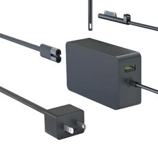 Per Microsoft Surface Laptop 65W 15V 4A Caricabatterie rapido con porta USB-A 5V 1A Adattatore CA Spina USA