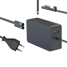 Per Microsoft Surface Laptop 65W 15V 4A Caricabatterie rapido con porta USB-A 5V 1A Adattatore CA Spina UE