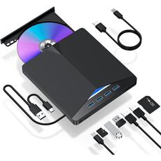 Unità ottica esterna rimovibile USB3.0 / Type-C DVD / CD Multi-Interface Writer (nero)