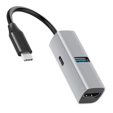 Adattatore per proiettore 4K Docking Station 3 in 1 USB3.0+PD+HDMI (grigio)