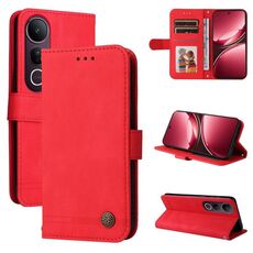 Per vivo V50 Lite 4G / 5G Custodia in pelle con bottoni in metallo Life Tree Skin Feel (rosso)