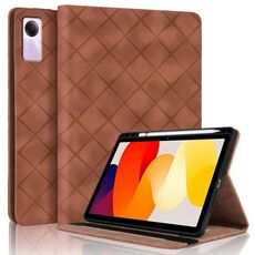 Per Xiaomi Redmi Pad SE 11 2023 Custodia per tablet intelligente in pelle goffrata a rombo (marrone)