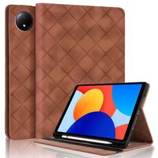 Per Xiaomi Redmi Pad SE 8.7 Custodia per tablet intelligente in pelle goffrata a rombo (marrone)