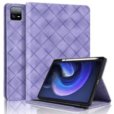 Per Xiaomi Pad 6 / 6 Pro Custodia per tablet in pelle goffrata a rombo (viola)