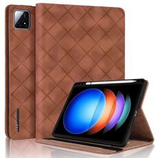 Per Xiaomi Pad 6S Pro 12.4 Custodia per tablet in pelle goffrata a rombo (marrone)