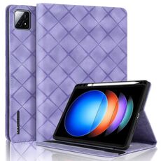 Per Xiaomi Pad 6S Pro 12.4 Custodia per tablet in pelle goffrata a rombo (viola)