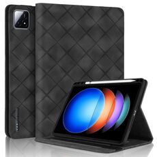 Per Xiaomi Pad 6S Pro 12.4 Custodia in pelle goffrata a rombo per tablet (nero)