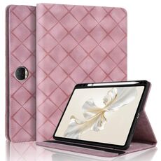 Per Honor Pad 9 12.1 2023 Custodia per tablet in pelle goffrata a rombo (rosa)