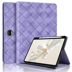 Per Honor Pad 9 12.1 2023 Custodia per tablet in pelle goffrata a rombo (viola)