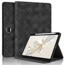 Per Honor Pad 9 12.1 2023 Custodia per tablet in pelle goffrata a rombo (nero)