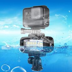 PULUZ 20 LED Luce da studio IPX8 impermeabile da 40 m Luce video e foto con adattatore per base hot shoe, fibbia a sgancio rapido, vite lunga e 2 piastre filtro per GoPro HERO9 Black / HERO8 Black / HERO7 / 6/5/5 sessione / 4 sessione / 4 / 3 + / 3/2/1, Xiaoyi e altre action cam