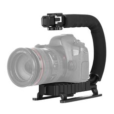 Stabilizzatore a staffa portatile portatile a forma di U / C PULUZ per tutte le fotocamere reflex e videocamera DV domestica