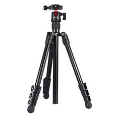 Supporto per treppiede in metallo con gambe pieghevoli a 4 sezioni PULUZ con testa a sfera a 360 gradi per DSLR e fotocamera digitale, altezza regolabile: 42-130 cm