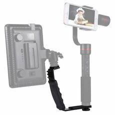 Supporto per impugnatura portatile con staffa a forma di L PULUZ con supporti per pattini freddi su due lati per flash video, fotocamera DSLR