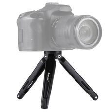 PULUZ Mini treppiede da tavolo in metallo tascabile con vite adattatore filettato da 1/4 pollici a 3/8 pollici per fotocamere digitali e DSLR, altezza regolabile: 4,5-15 cm, carico massimo: 20 kg (nero)