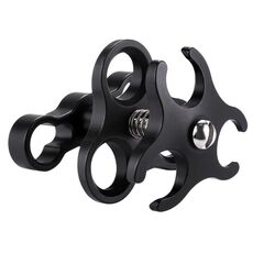 PULUZ Morsetto a tripla sfera Staffa per fotocamera subacquea Morsetto per torcia a molla in alluminio per sistema di fotografia subacquea